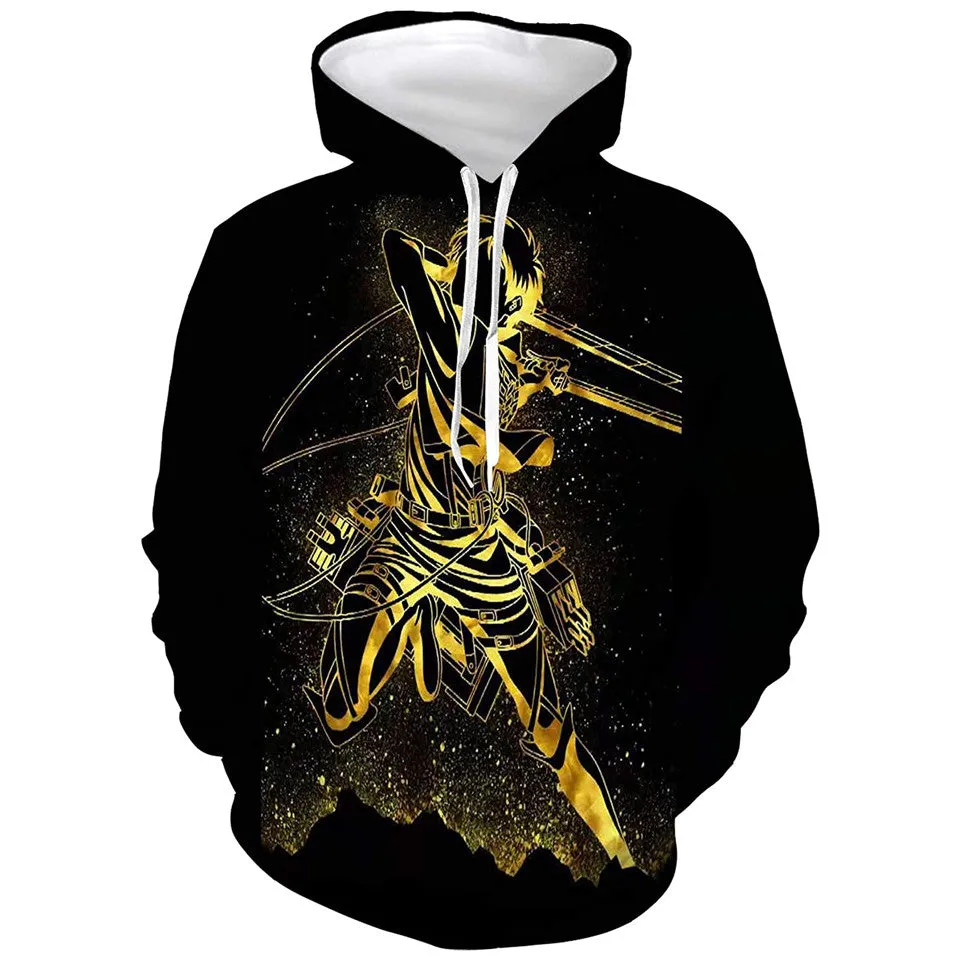 Attack on Titan Hoodie 3D Print Manga Anime Pullover Hoodie Sweatshirt with Front Pocket