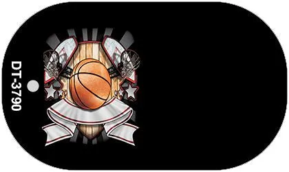 Basketball Banner Offset Novelty Metal Dog Tag Necklace