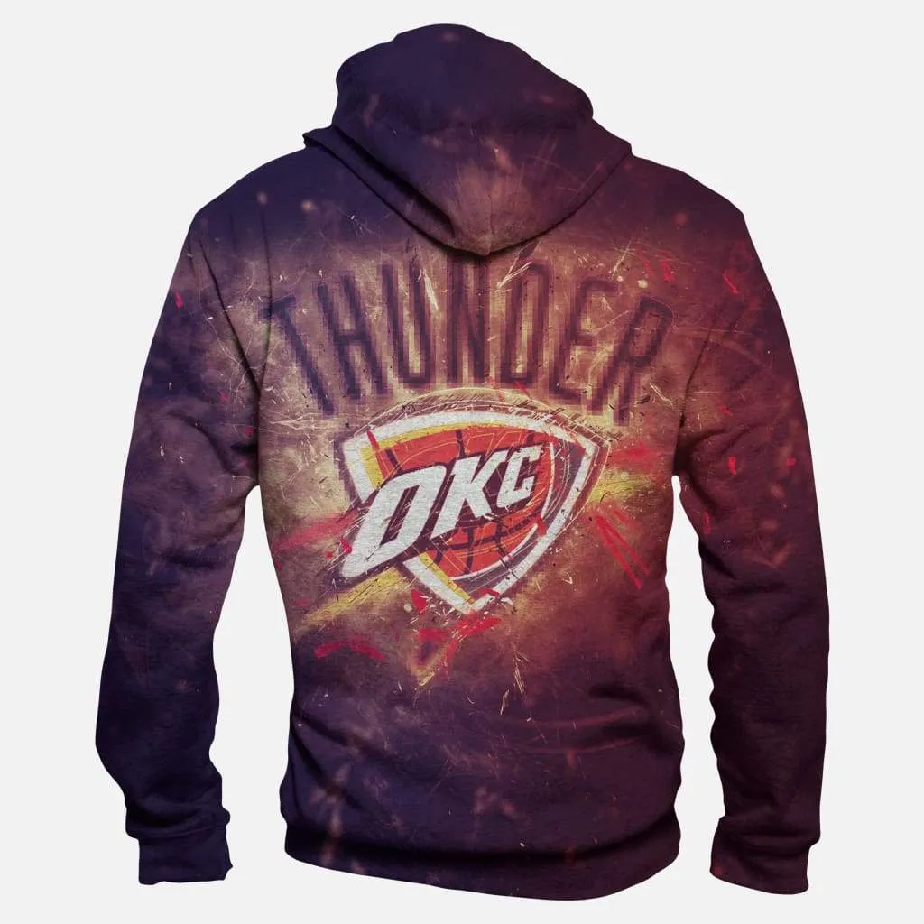 Basketball Oklahoma City Thunder Hoodies - Zip Up Red Thunder Hoodie