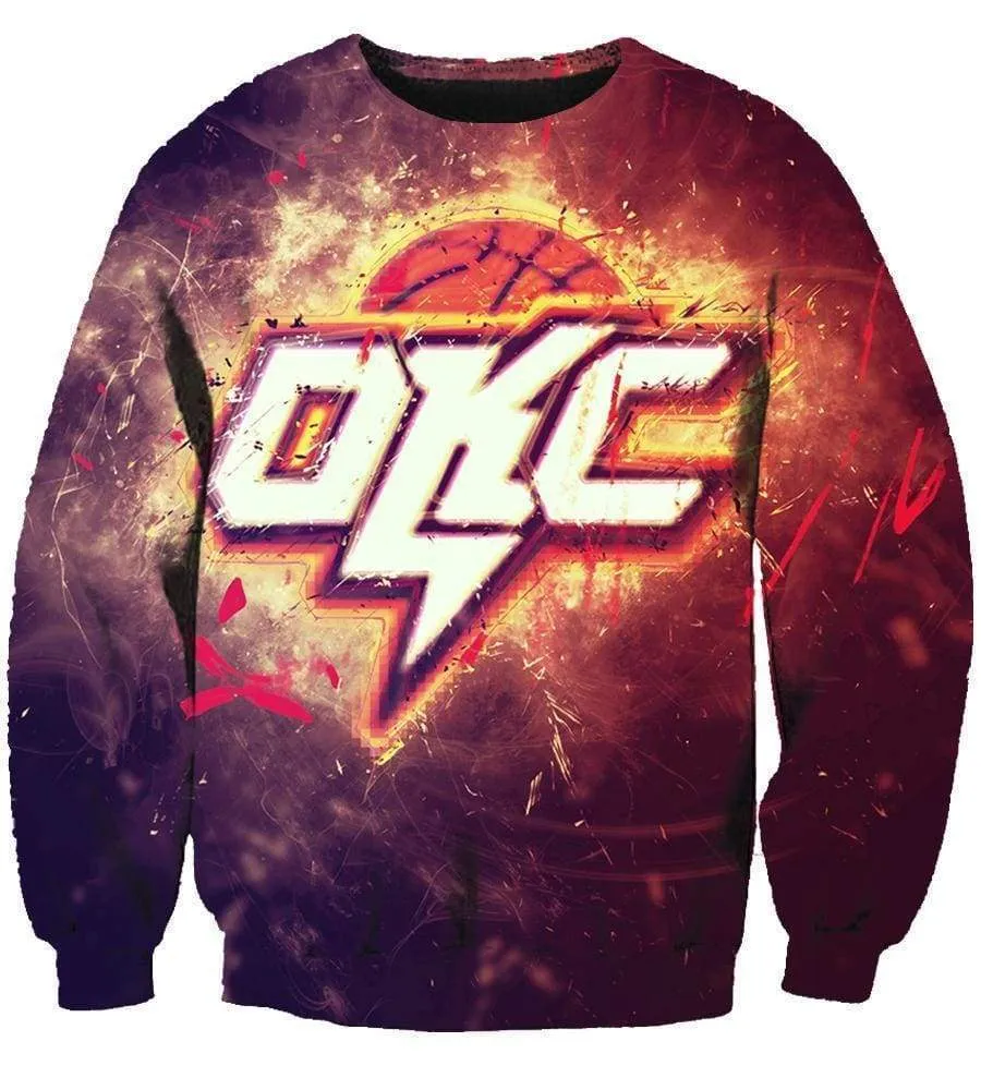 Basketball Oklahoma City Thunder Hoodies - Zip Up Red Thunder Hoodie