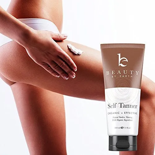 BEAUTY BY EARTH DYE-FREE NATURAL SUNLESS SELF TANNER FOR BRONZER AND GOLDEN TAN, 7.5 OZ.