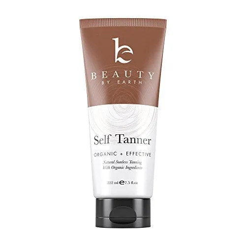 BEAUTY BY EARTH DYE-FREE NATURAL SUNLESS SELF TANNER FOR BRONZER AND GOLDEN TAN, 7.5 OZ.