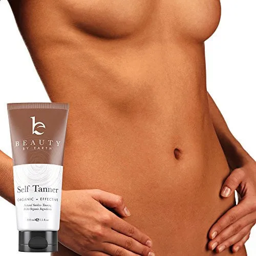 BEAUTY BY EARTH DYE-FREE NATURAL SUNLESS SELF TANNER FOR BRONZER AND GOLDEN TAN, 7.5 OZ.