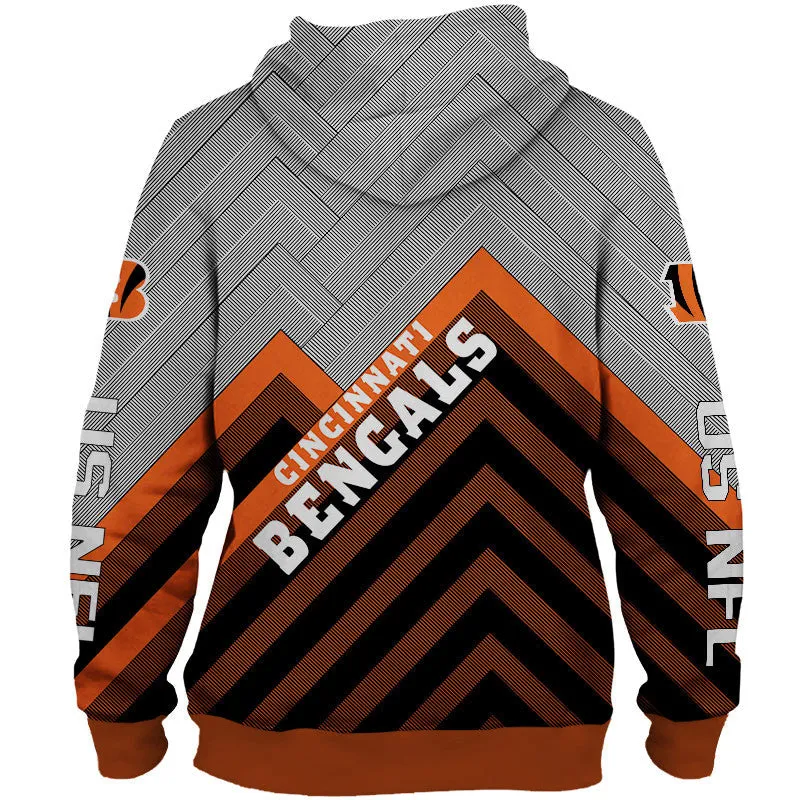 Cincinnati Bengals NFL Rugby Team Printed Zip Up Hoodie