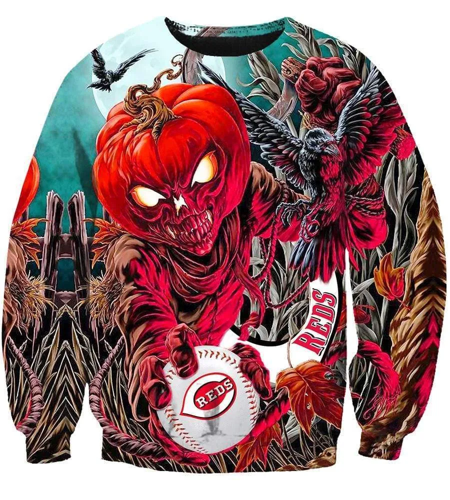 Cincinnati Reds Halloween Hoodies - Pullover Red Hoodie