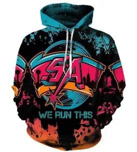 Football San Antonio Spurs Hoodies - Pullover Black 3D Hoodie