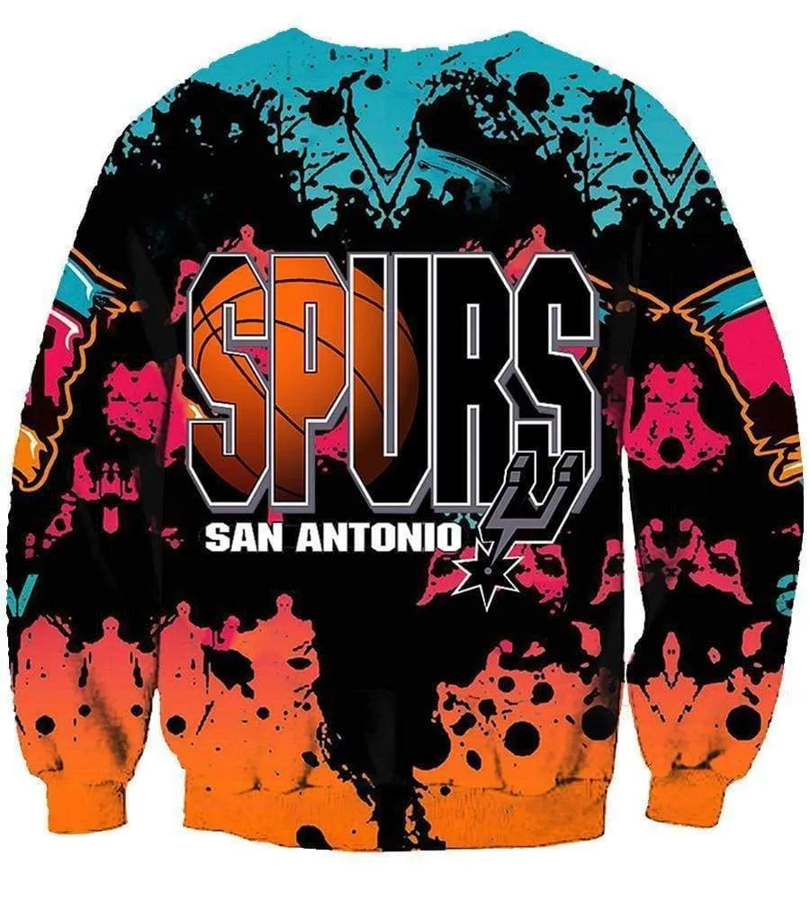 Football San Antonio Spurs Hoodies - Pullover Black 3D Hoodie