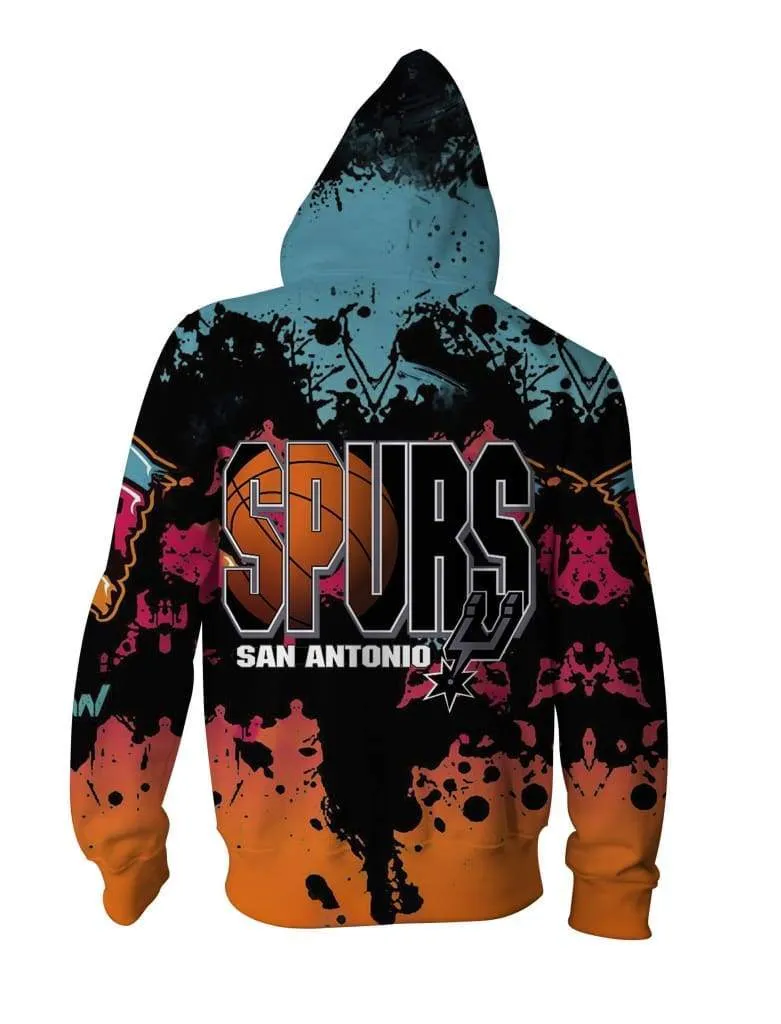Football San Antonio Spurs Hoodies - Pullover Black 3D Hoodie