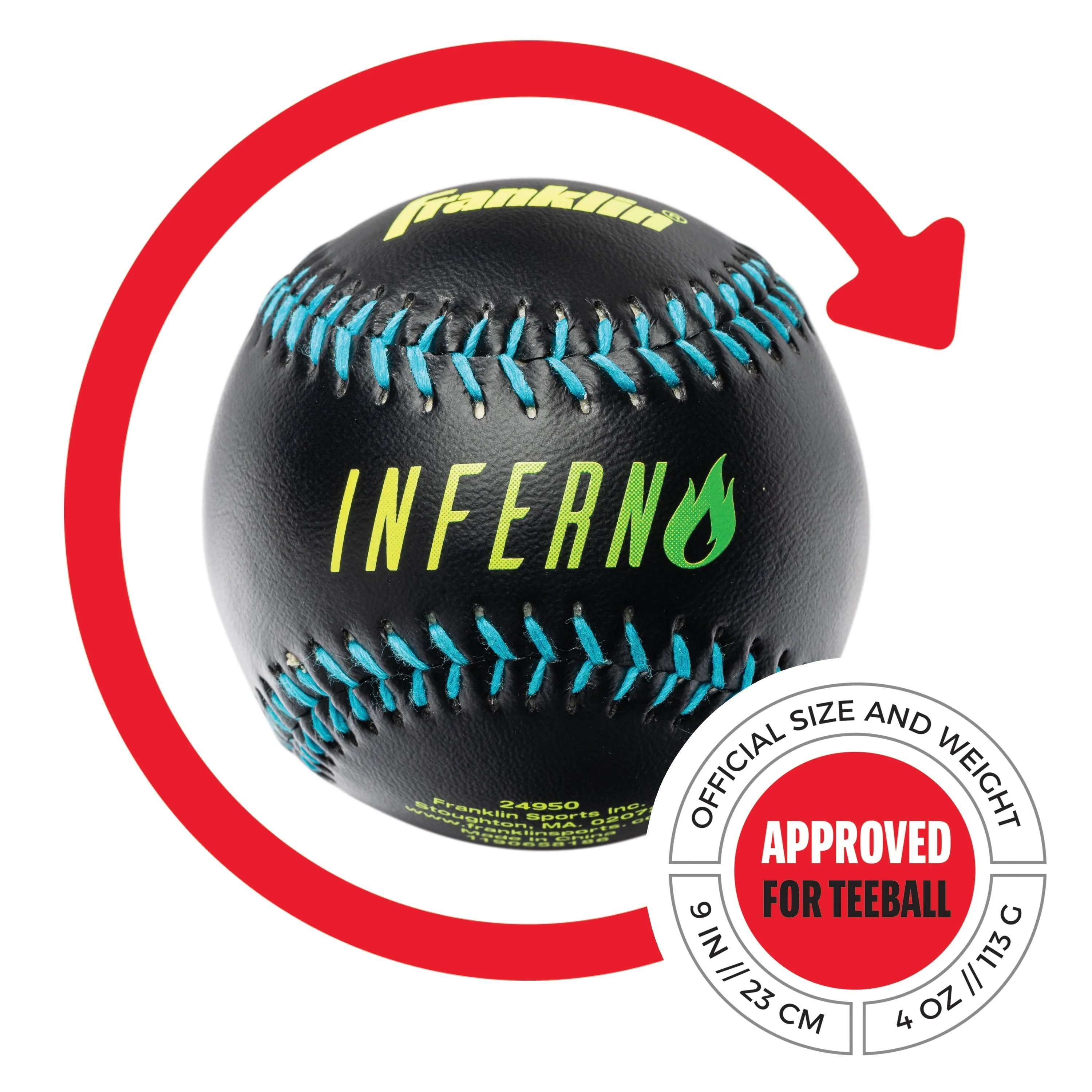 Franklin Sports Blue Inferno Tee Ball Set - Youth 25" Aluminum Bat Drop 10 - Ball - 9" PVC Glove