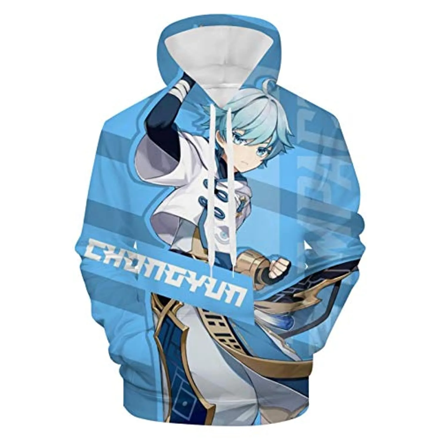 Genshin Impact Hoodies - Chongyun Blue 3D Game Pullover Hoodie