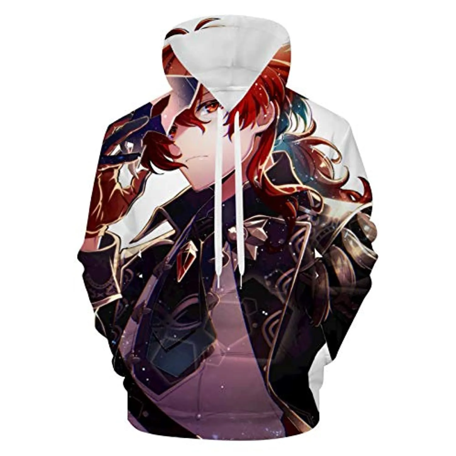 Genshin Impact Hoodies - Diluc 3D Game Pullover Hooded Sweatshirt