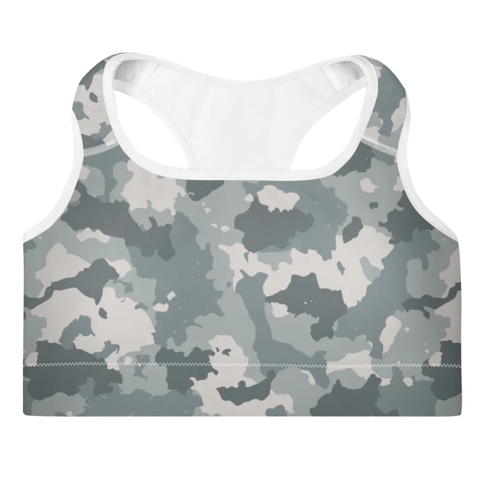 Grey Camo Sports Bra