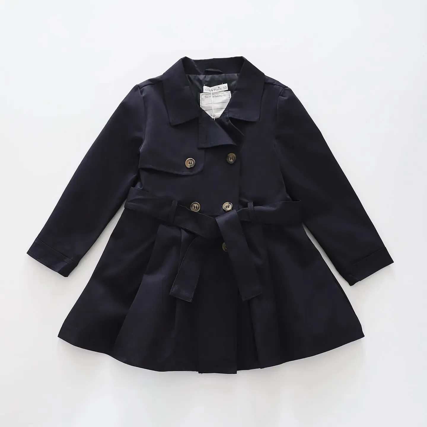 Junior Girls Navy Trench Coat