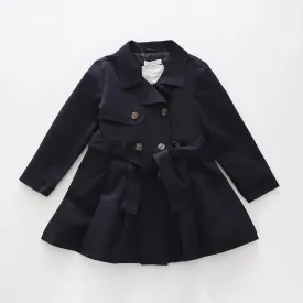 Junior Girls Navy Trench Coat