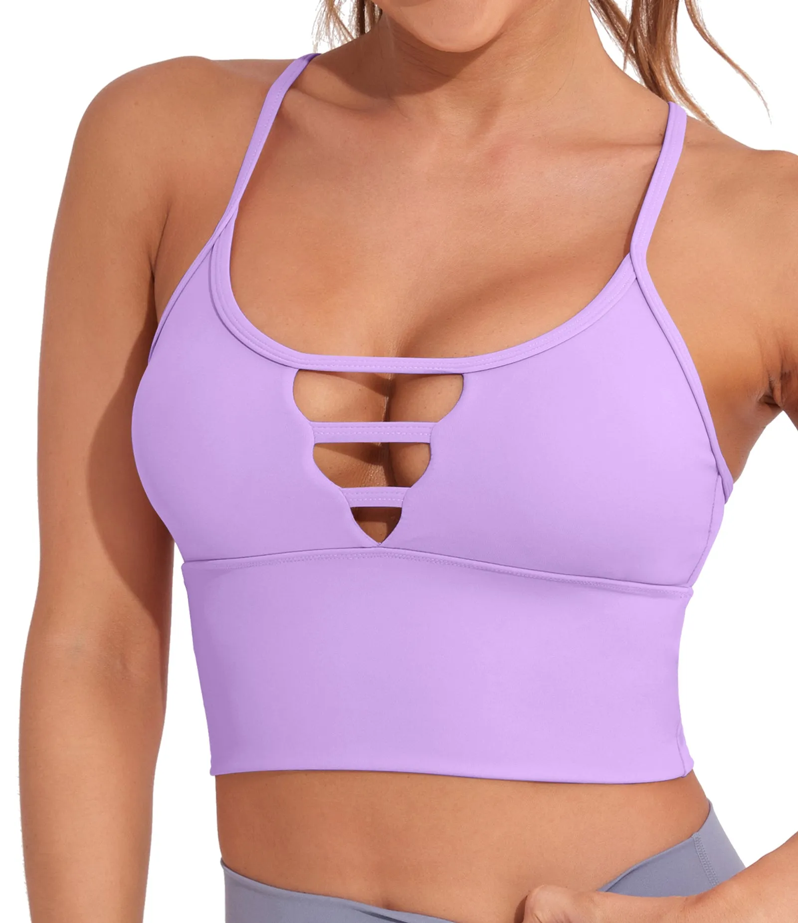 Longline Cutout Strappy Yoga Workout Sports Bras