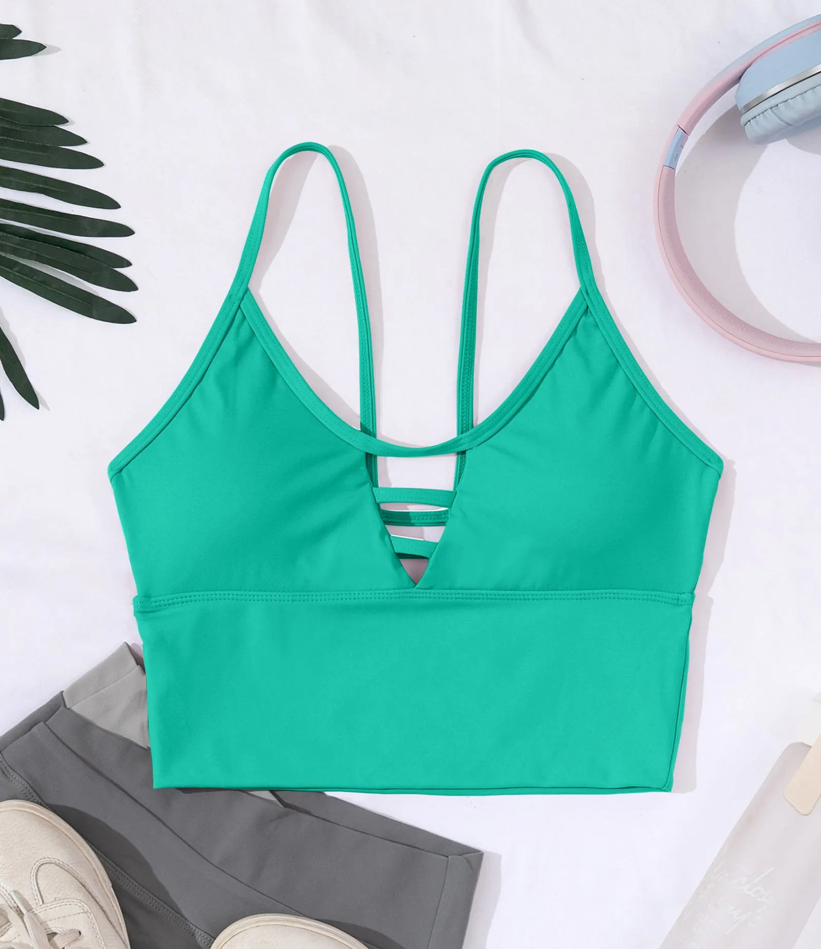 Longline Cutout Strappy Yoga Workout Sports Bras