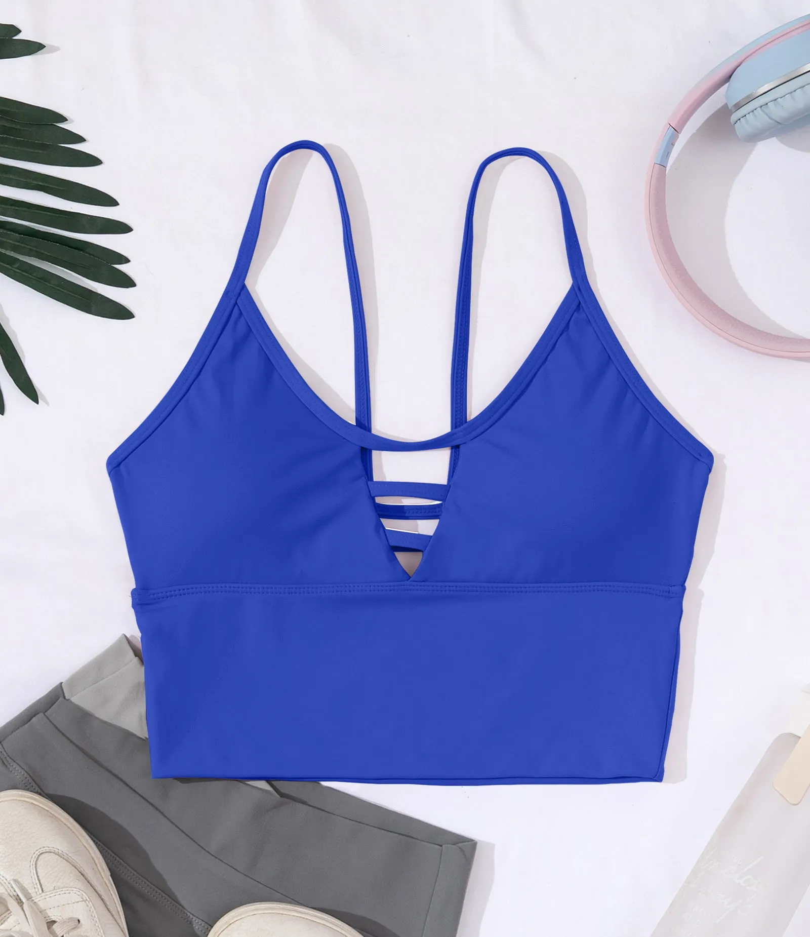 Longline Cutout Strappy Yoga Workout Sports Bras