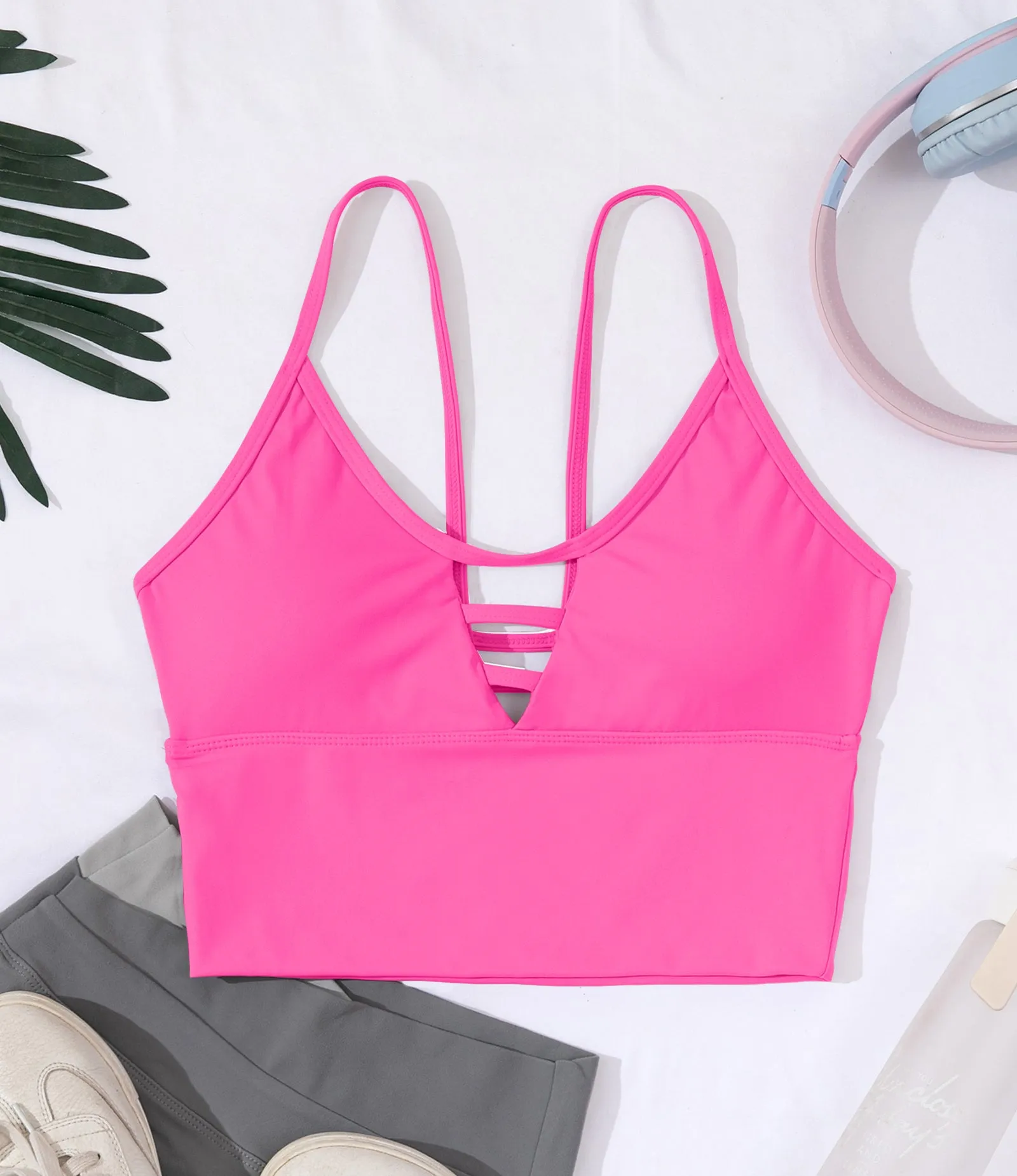 Longline Cutout Strappy Yoga Workout Sports Bras