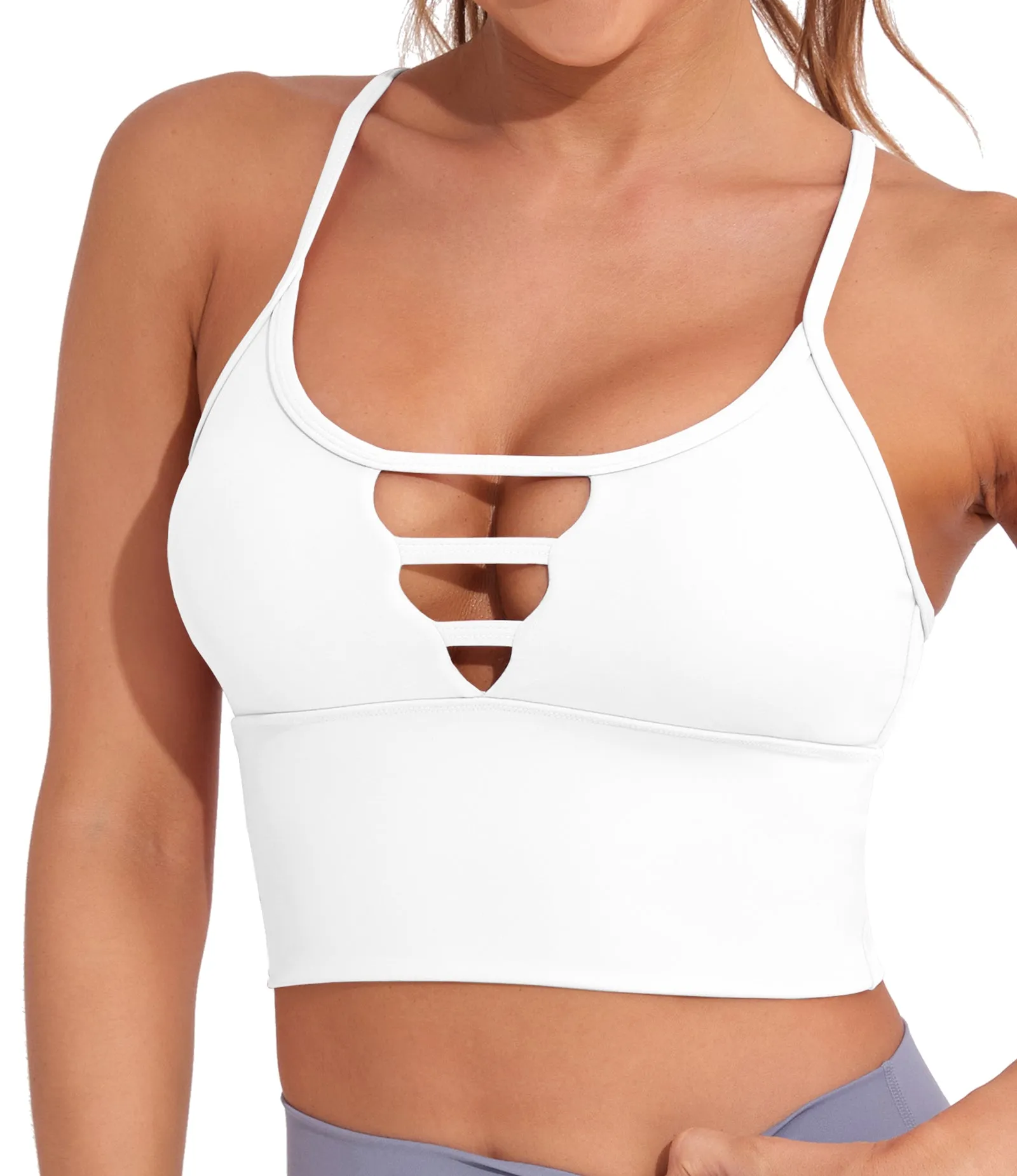 Longline Cutout Strappy Yoga Workout Sports Bras
