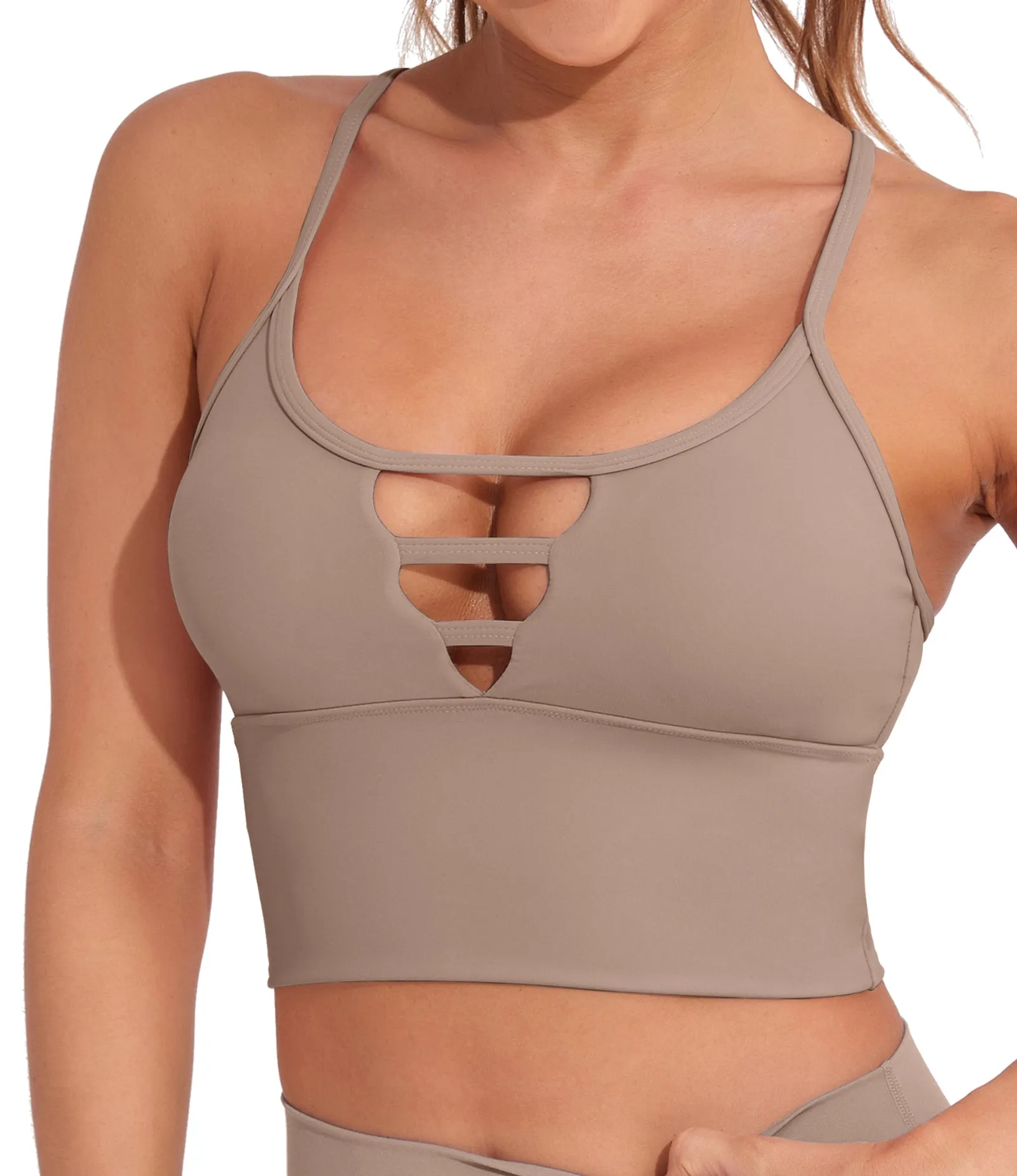 Longline Cutout Strappy Yoga Workout Sports Bras