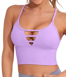 Longline Cutout Strappy Yoga Workout Sports Bras