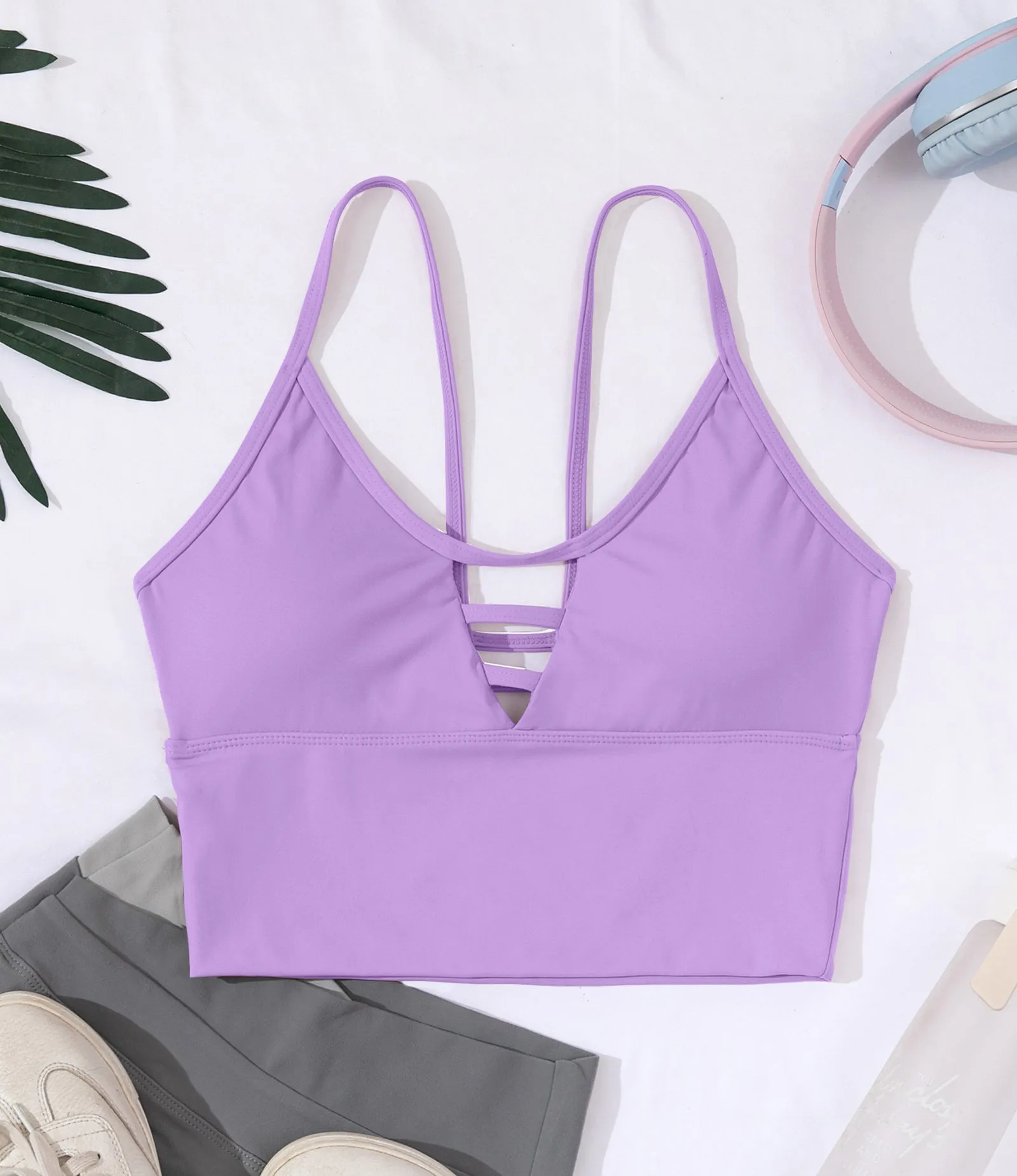 Longline Cutout Strappy Yoga Workout Sports Bras