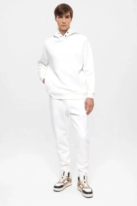 Men's Ecru Oversize Hooded Sweatshirt
