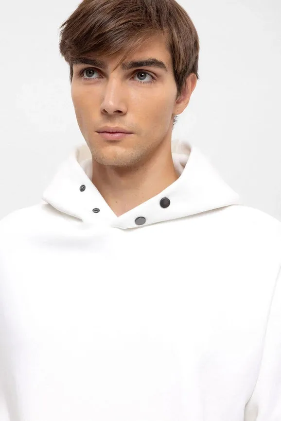 Men's Ecru Oversize Hooded Sweatshirt