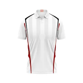 Next Print Customized Polo Neck White Jersey - Design 12