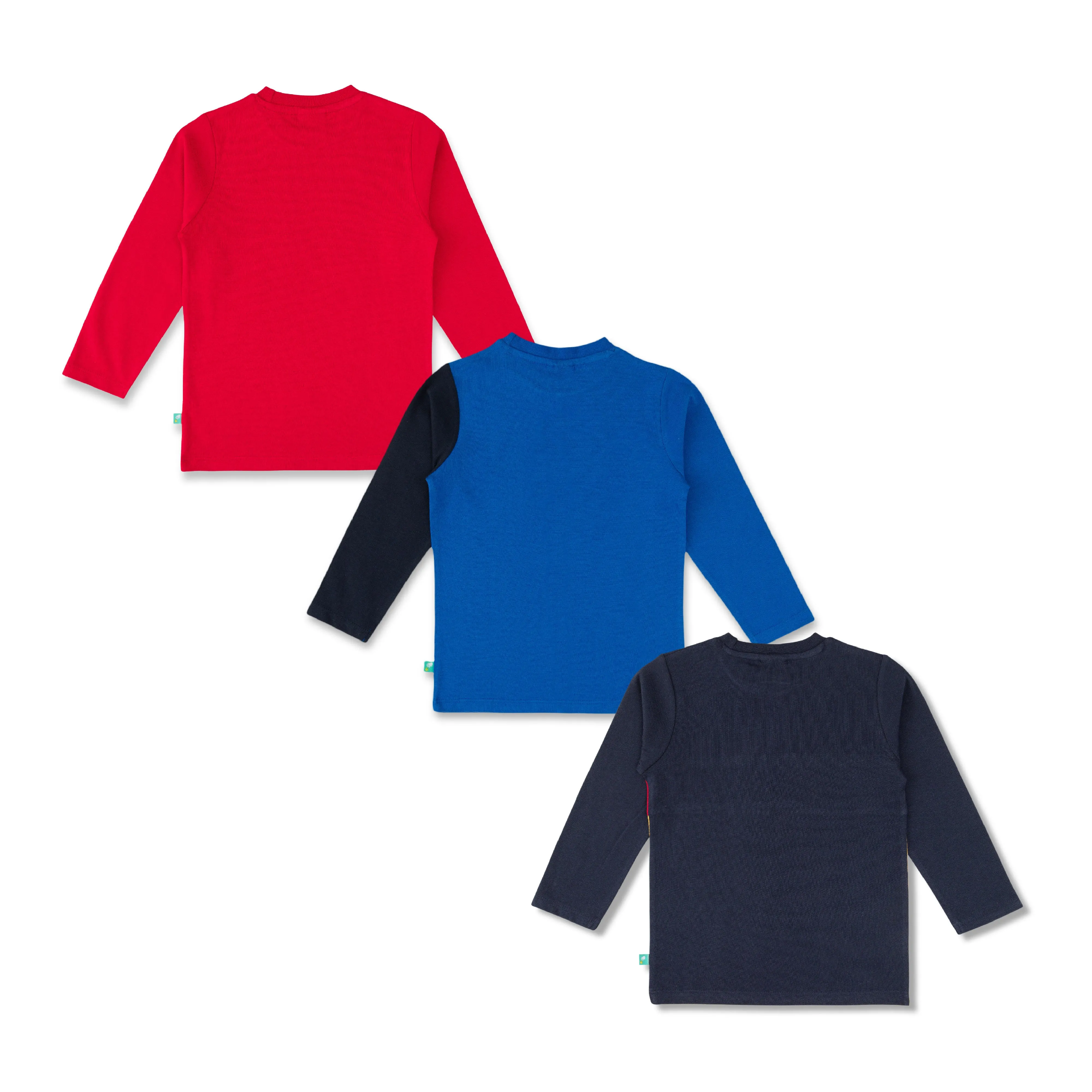 "Boys' Full Sleeve T-Shirt Combo Pack of 3 (Ski, Sports, and Colorblock Designs)"