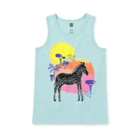 Spotted Zebra Tank Top - Sky by Tea Collection FINAL SALE